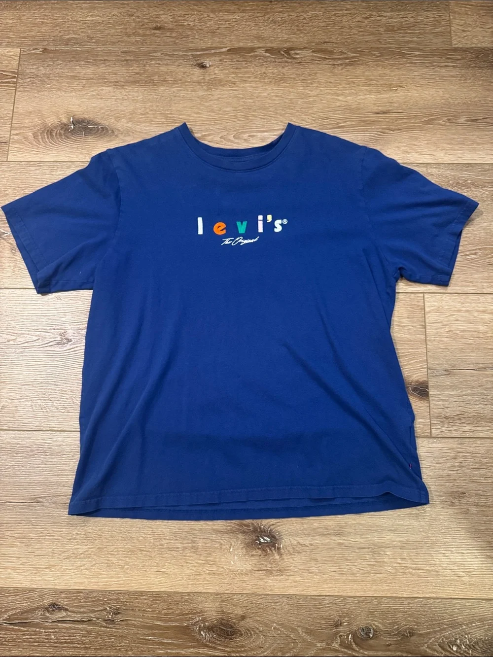 Levi's Blue Tee with Multicolor Logo